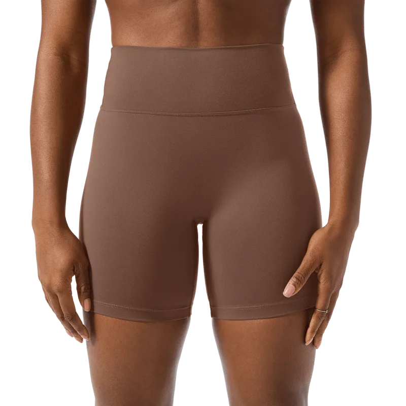 Pantalón corto corto de talle alto mate para mujer U 6"