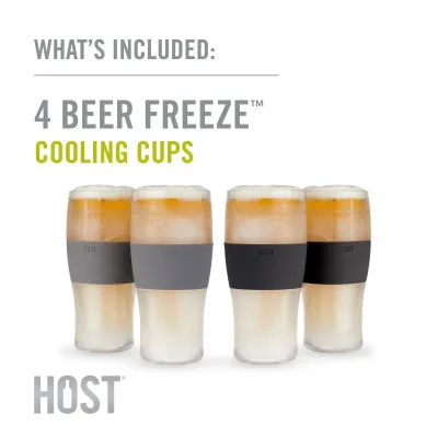 Beer FREEZE™ kylbägare i grå/svart, 4-pack
