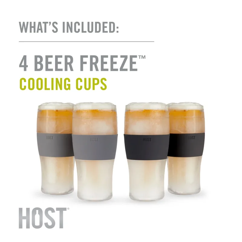 Beer FREEZE™ kylbägare i grå/svart, 4-pack
