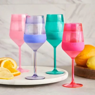 Stemmed Wine FREEZE™ 틴티드 멀티컬러, 4개 세트