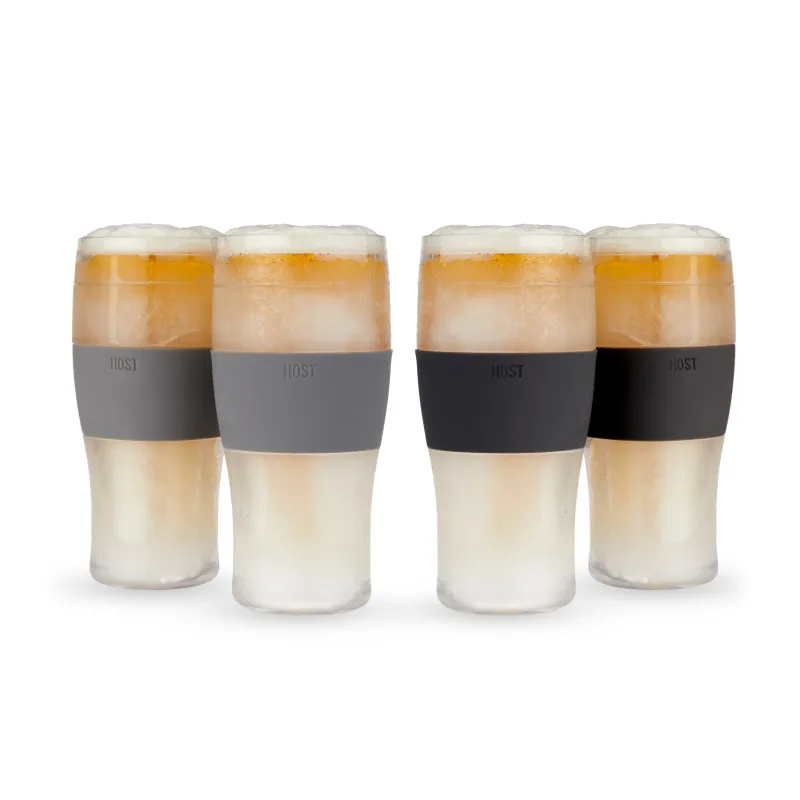 Vasos refrigerantes Beer FREEZE™ en gris/negro, set de 4