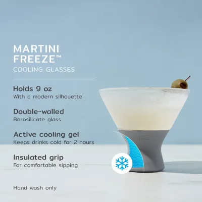 Glass Martini FREEZE™ i grå, 2-pack