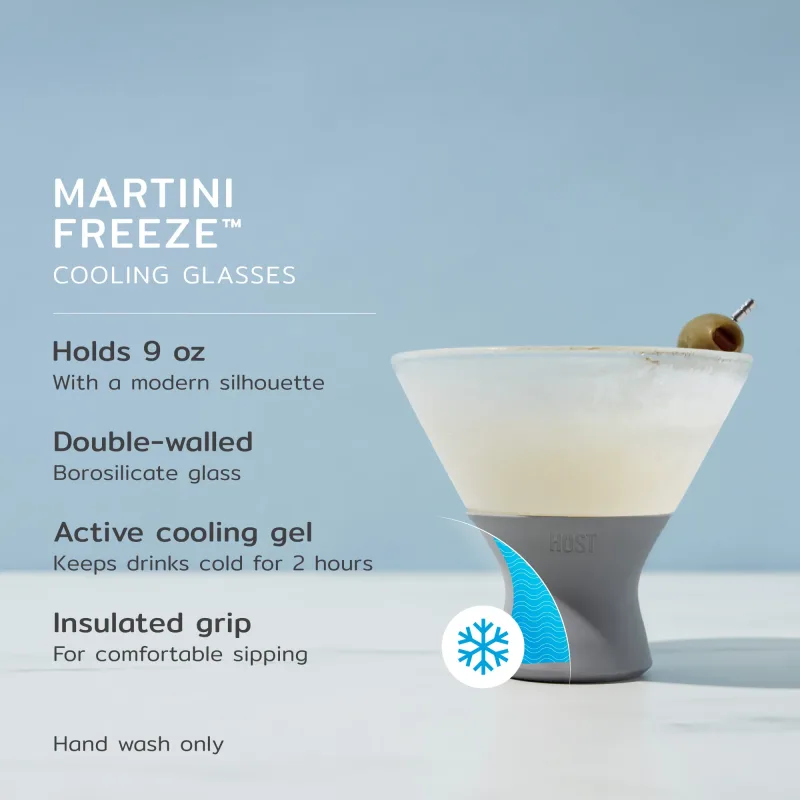 Glass Martini FREEZE™ i grå, 2-pack