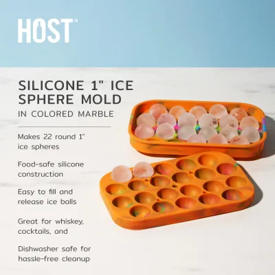 Silikon-Eiskugelform 1" in Colored Marble