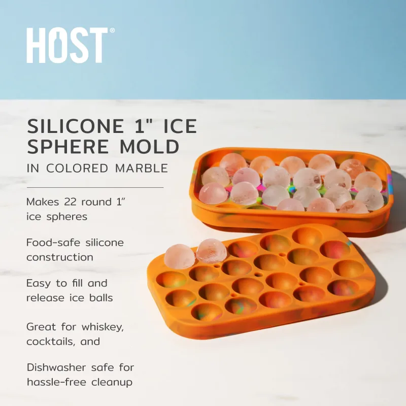Silikon-Eiskugelform 1" in Colored Marble