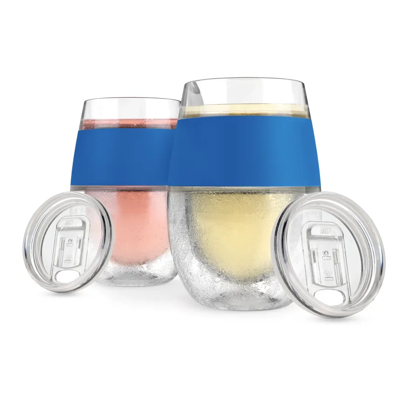 Wine FREEZE™ in Blue with Lids, Set of 2