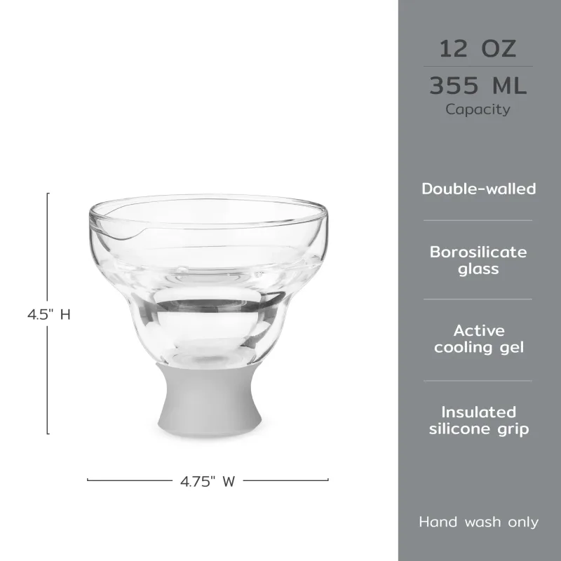 Glass Margarita FREEZE™ in Gray, Set of 2