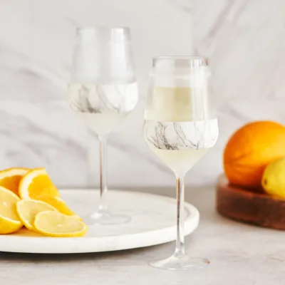 Stemmed Wine FREEZE™ in marmer, set van 2