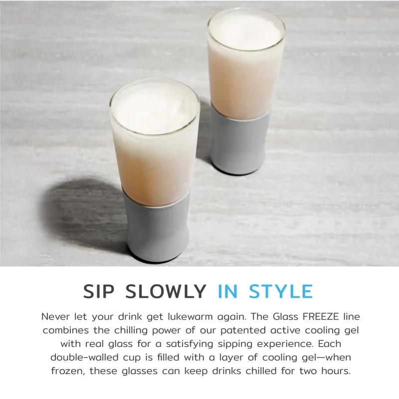 Glass Beer FREEZE™ in Grau, 2er-Set