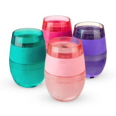 Wine FREEZE™ in Multicolore Traslucido, Set da 4