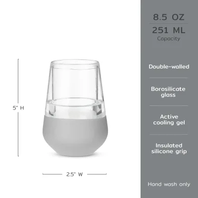 Glas Wine FREEZE™ i Grå, sæt med 2