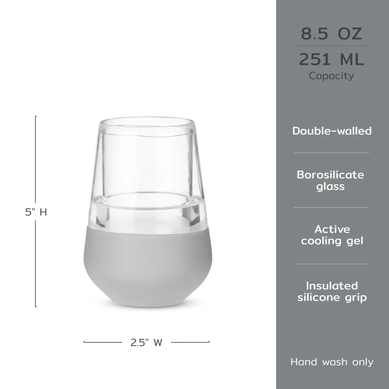 Glas Wine FREEZE™ i Grå, sæt med 2