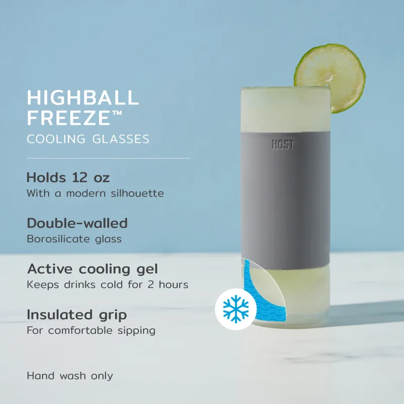 Glass Highball FREEZE™ i grå, sæt med 2