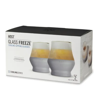 Glass Sipping FREEZE™ i Grå, Sæt med 2