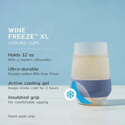 Wine FREEZE™ XL i skifferblå, 2-pack
