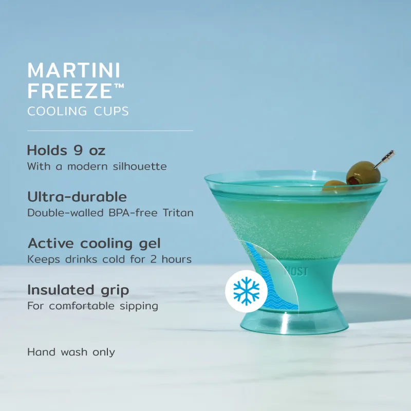 Martini FREEZE™ in Tinted Aqua, Set of 2