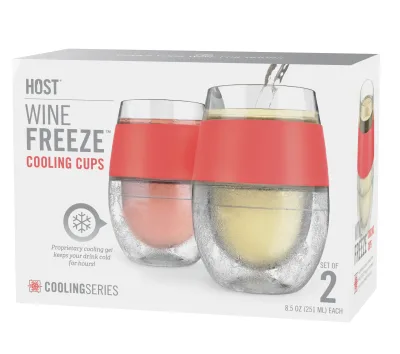 Wine FREEZE™ in Coral, Set of 2