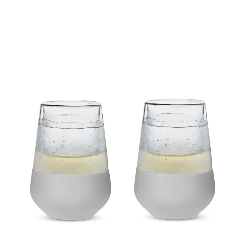 Glas Wine FREEZE™ i Grå, sæt med 2