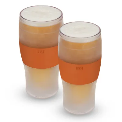 Beer FREEZE 冰杯 焦橙色，2件套