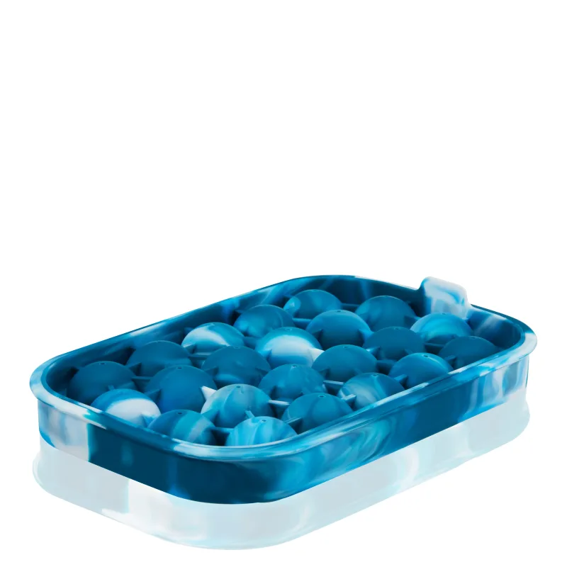 Silicone 1" Ice Sphere Mold in Blue Marble