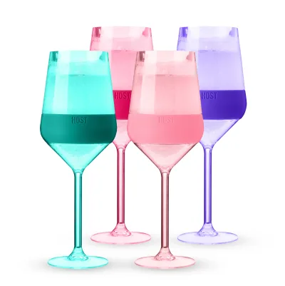 Stemmed Wine FREEZE™ 틴티드 멀티컬러, 4개 세트