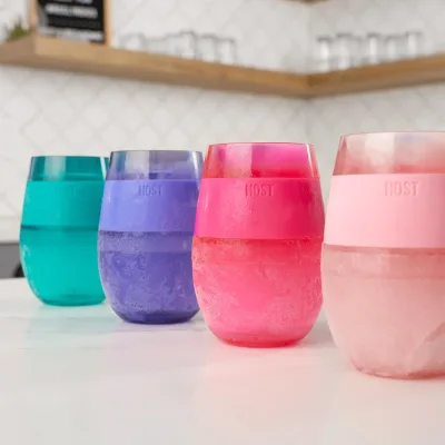 Wine FREEZE™ in Multicolore Traslucido, Set da 4