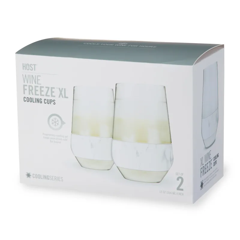 Wine FREEZE™ XL i marmor, sæt med 2