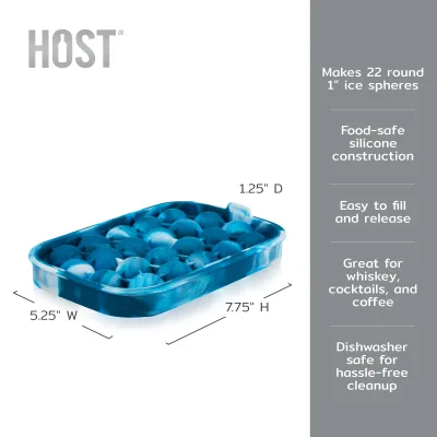 Silicone 1" Iskugleform i Blå Marmor
