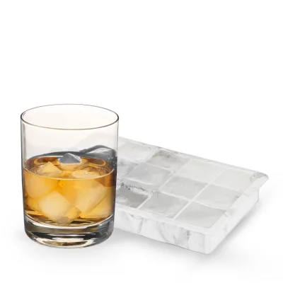 1.25" Ice Cube Tray with Lid in Gray Marble