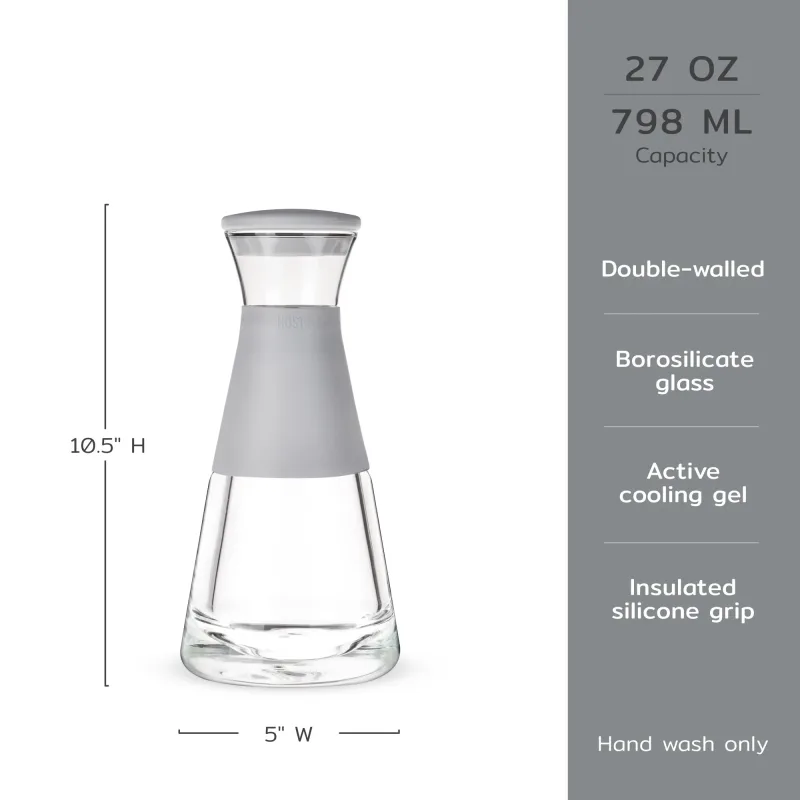 Glass FREEZE™ 帶蓋玻璃水瓶（灰色）