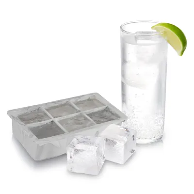2" Ice Cube Tray with Lid in Gray Marble