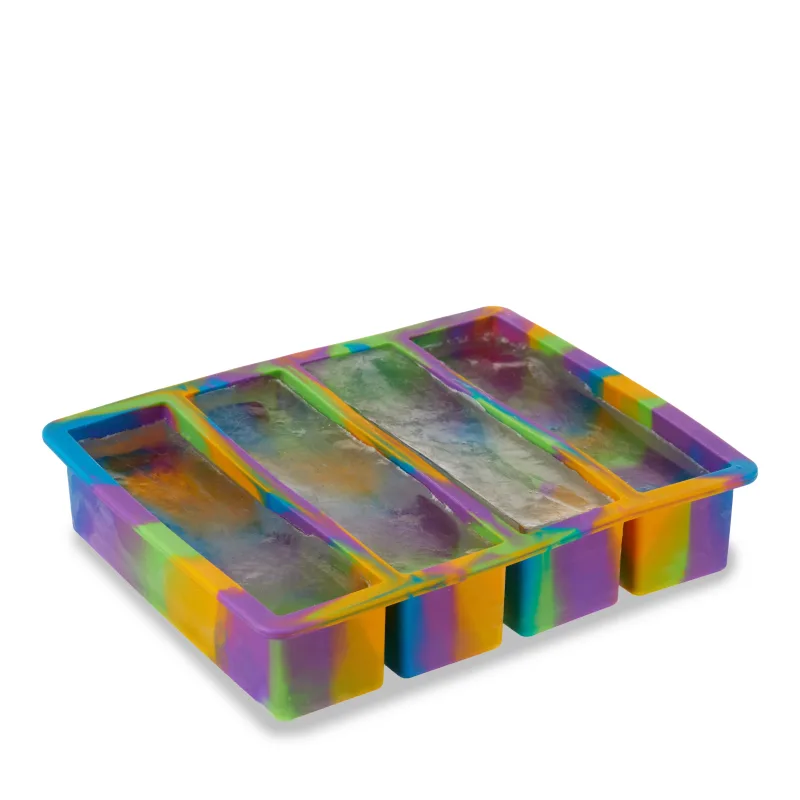 Water Bottle Ice Cube Tray in Colored Marble
