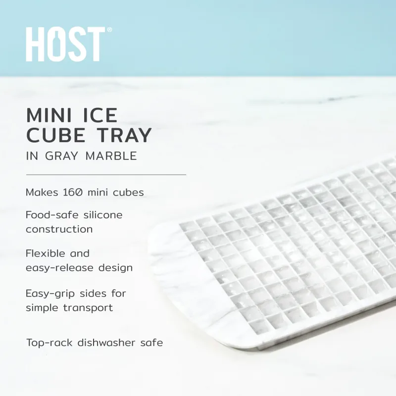 Mini Ice Cube Tray in Gray Marble