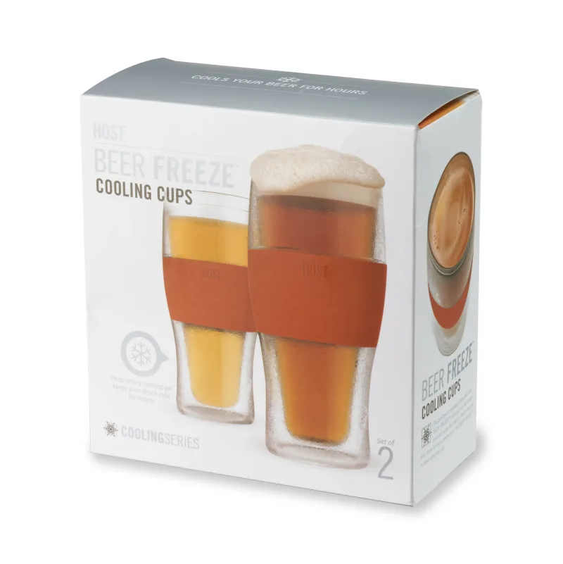 Beer FREEZE 冰杯 焦橙色，2件套