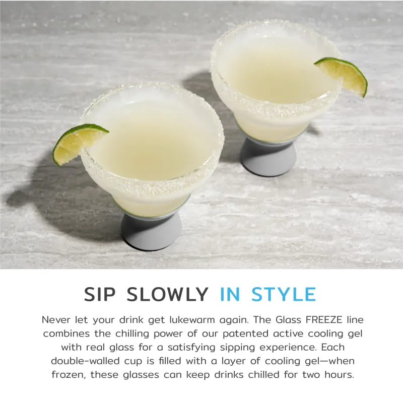Glass Margarita FREEZE™ in Gray, Set of 2