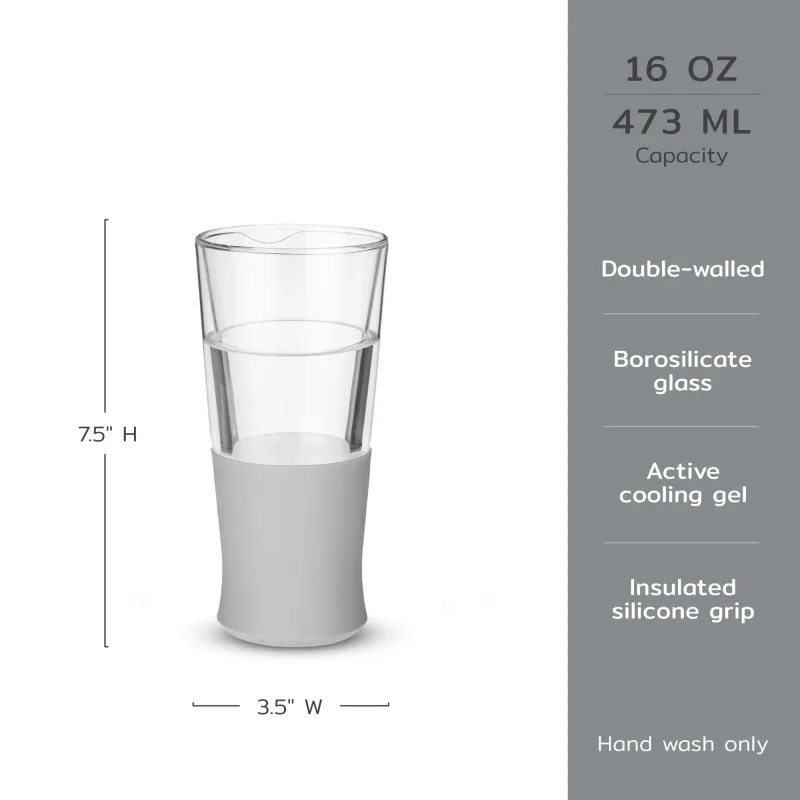 Glass Beer FREEZE™ in Grau, 2er-Set