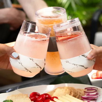Wine FREEZE™ XL i marmor, sæt med 2