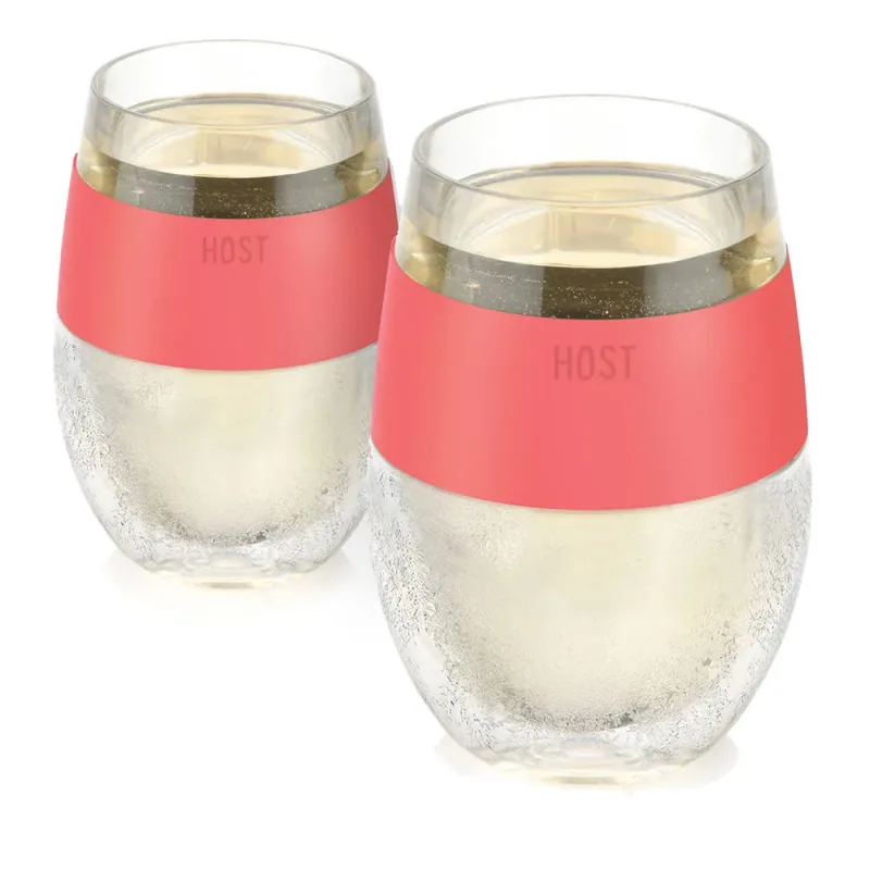 Wine FREEZE™ i koral, sæt med 2