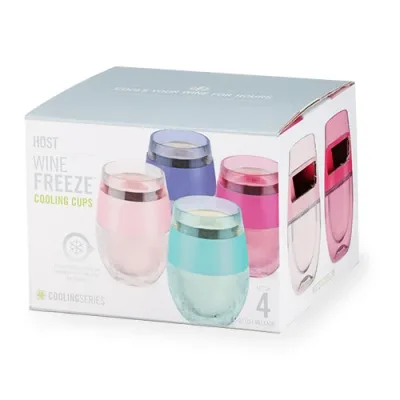 Wine FREEZE™ in Multicolore Traslucido, Set da 4