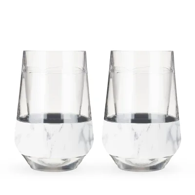 Wine FREEZE™ XL i marmor, sæt med 2