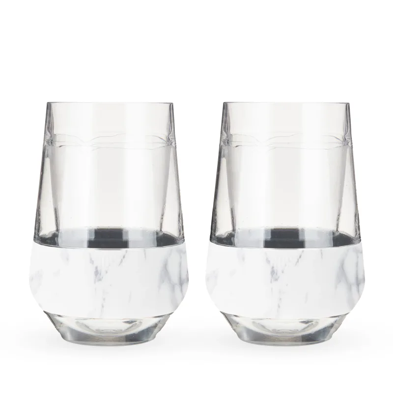 Wine FREEZE™ XL i marmor, sæt med 2