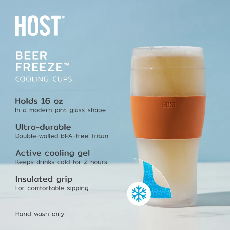 Beer FREEZE 冰杯 焦橙色，2件套