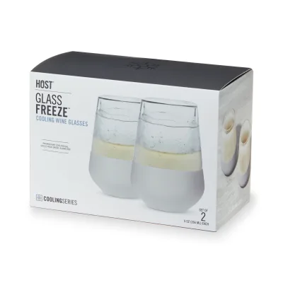 Glas Wine FREEZE™ i Grå, sæt med 2