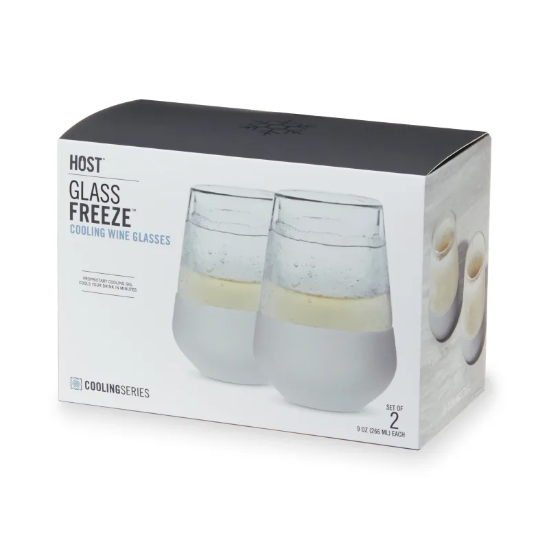 Glas Wine FREEZE™ i Grå, sæt med 2