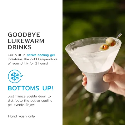 Glass Martini FREEZE™ i grå, 2-pack