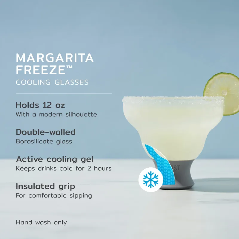 Glass Margarita FREEZE™ in Gray, Set of 2