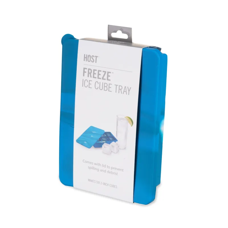 2" Ice Cube Tray with Lid in Blue Marble