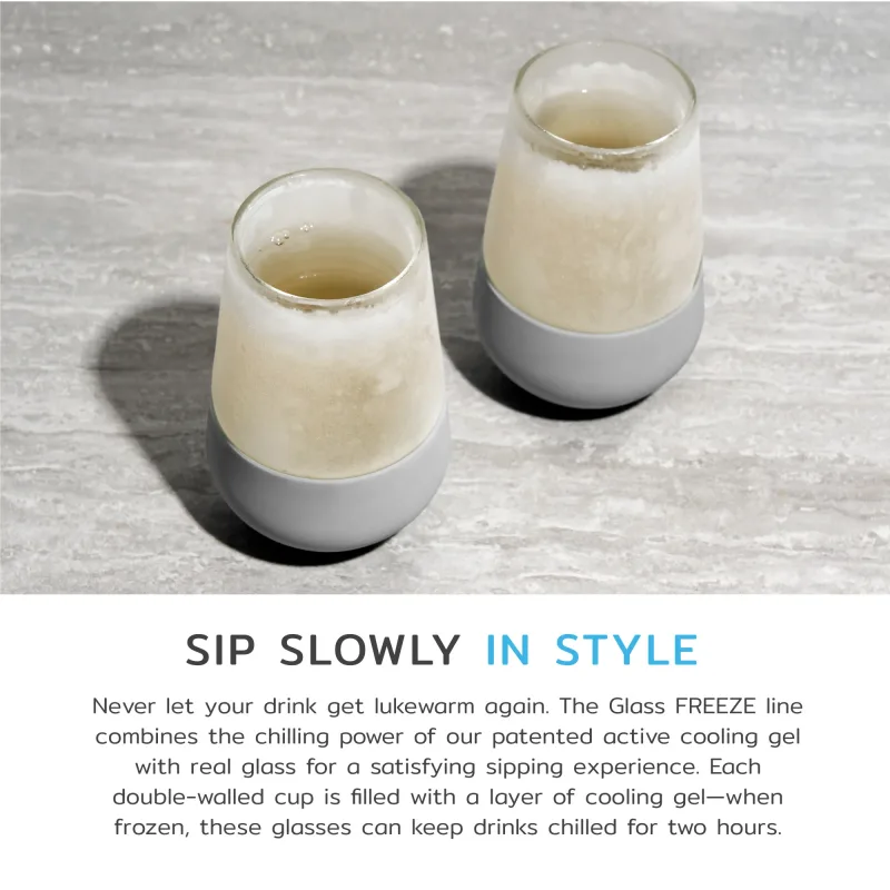 Glas Wine FREEZE™ i Grå, sæt med 2
