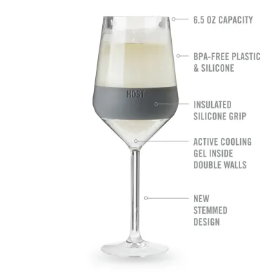 Stemmed Wine FREEZE™ in Grau, 2er-Set