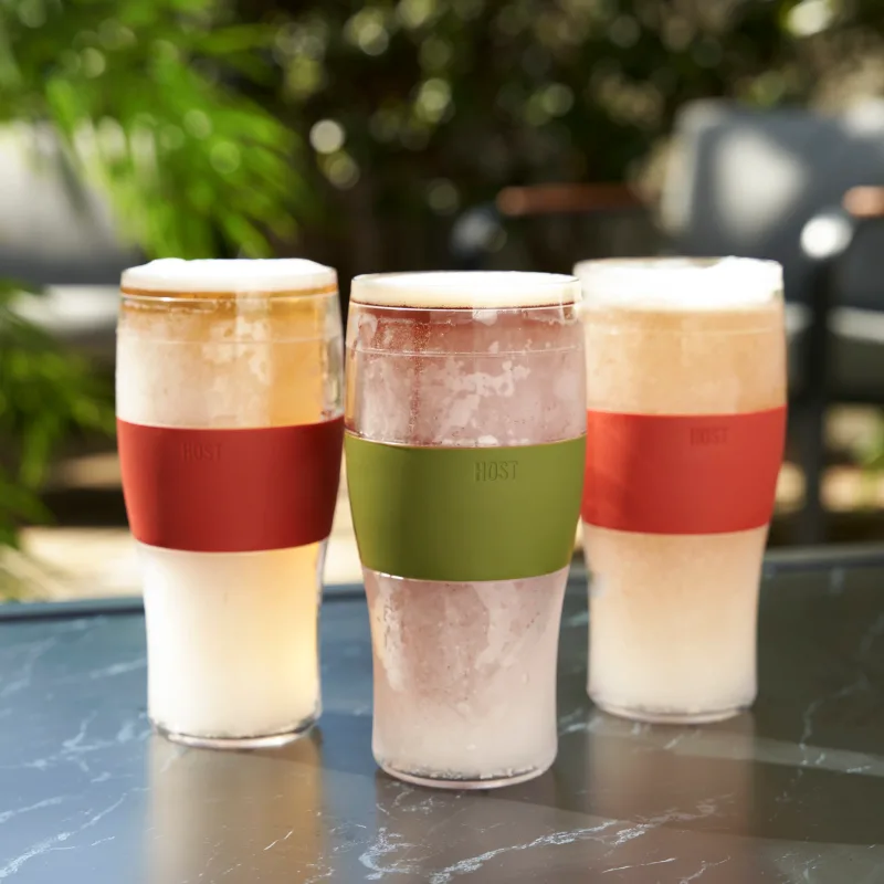 Beer FREEZE Cooling Cup in Olive, Set of 2